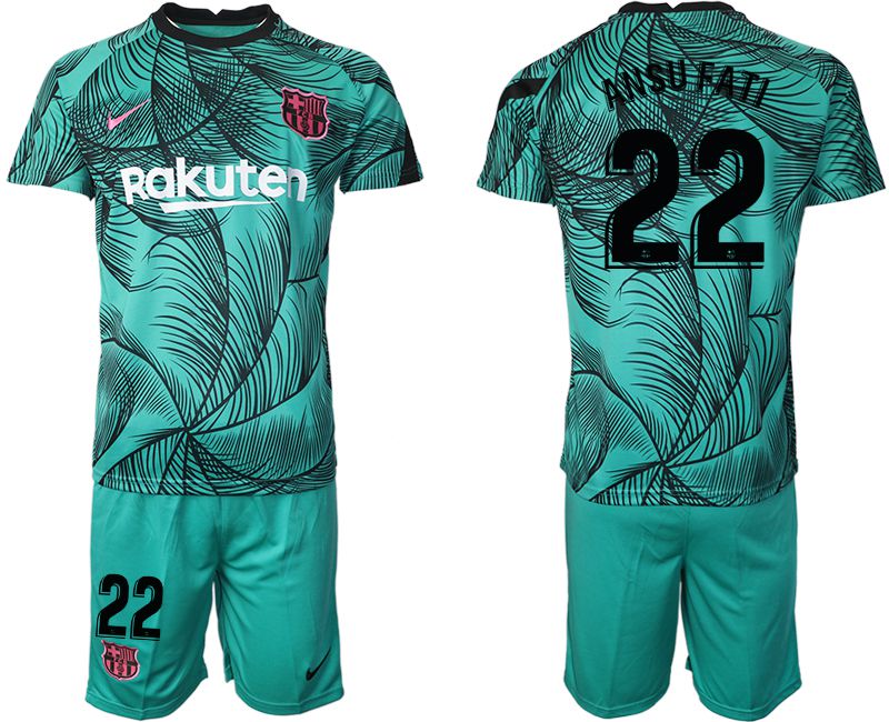 Men 2020-2021 club Barcelona green training suit #22 Soccer Jerseys->barcelona jersey->Soccer Club Jersey